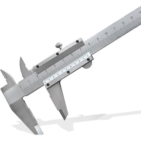 Pied à coulisse en acier à haute teneur en carbone, outil de mesure métrique de 150 mm pour les mesures intérieures, extérieures, de profondeur, de longueur, de hauteur et d'épaisseur.