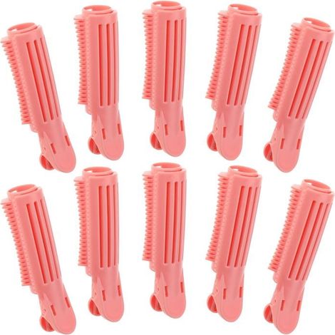 Set mit 10 pinkfarbenen Haarwicklern für mehr Volumen im Haar (1/5)