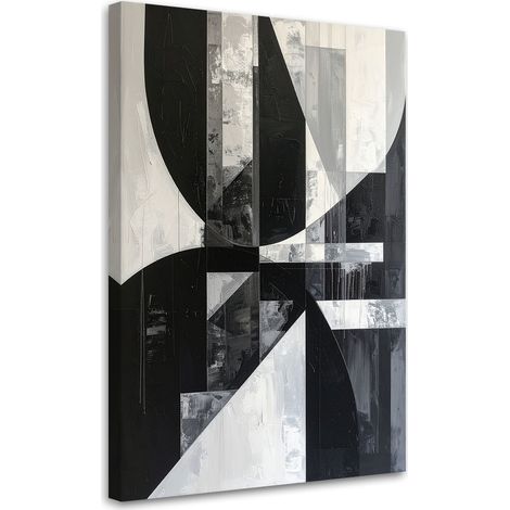 Stampe su Tela, Astrattismo geometrico bianco e nero, 30x45 (1/5)