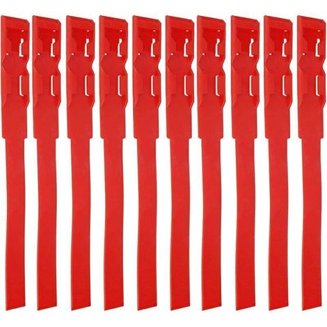 Bracelets d'identification pour vaches, 10 pièces, colliers d'identification pour bétail (rouge)-DOU
