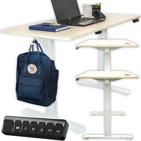 Bureau haut électrique réglable automatique 120x60 beige (1/5)