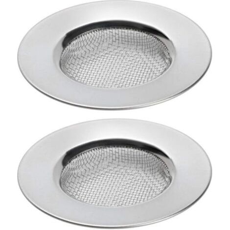 Jeu de 2 crépines pour douche, baignoire ou évier de cuisine Crépine de vidange d'évier en acier inoxydable. 3 pouces de diamètre (1/5)