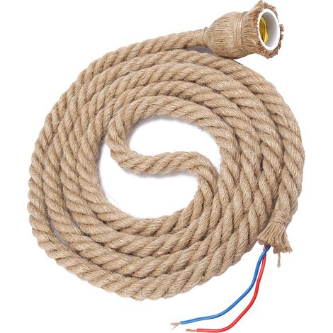 m E27 Vintage Hanfseil Deckenleuchtensockel Pendelleuchtenfassung 85-265V (1Fassung) (1/5)