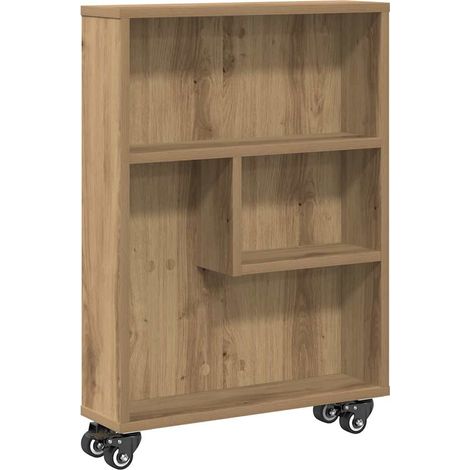 Maison Exclusive - Aufbewahrungswagen Schmal Artisan-Eiche 48x13x