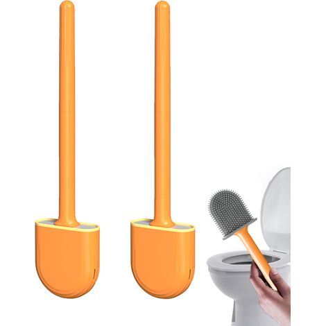 Lot de 2 brosses de toilette murales - Blanc clair de lune - Canalisation (1/5)