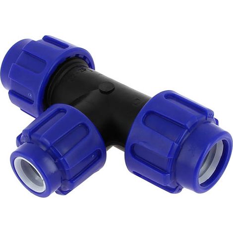 Té polypropylène inégal compression 16bar – Raccord de robinetterie Ø32-25-32 – Pour chantiers humides et espaces confinés (1/2)