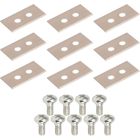 9x Lames de robots tondeuses + 9x écrous compatible avec HUSQVARNA série Automower 35x18mm acier inoxydable (1/2)