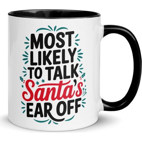 Tasse De Noël - Céramique - 11 Oz - Intérieur Couleur - Convient Pour Café Thé - Lot De 1 (1/3)
