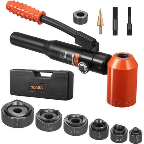 Kit de perforation hydraulique - 10 t - 6 poinçons 12,7 à 50,8 mm - Matrices détachables - Bielles doubles (1/5)