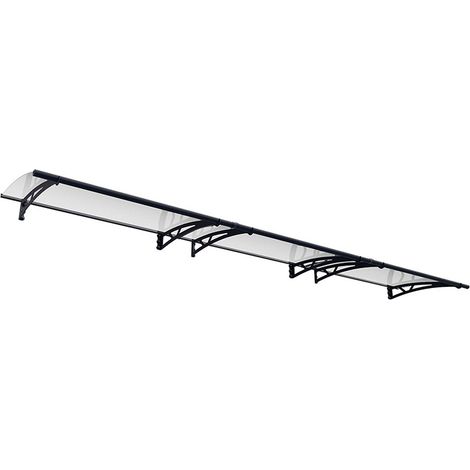Patio Cover Altair Door Awning Canopy 4500 Clear - Acrylic - L453.5 x W91.5 x H17.5 cm - Grey