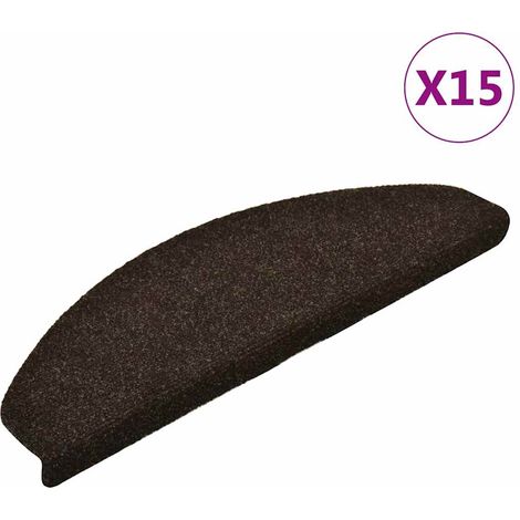 Maison Exclusive - Tappetini per scale autoadesivi 15 pz 65x21x4 cm marrone scuro semicircolari grandi