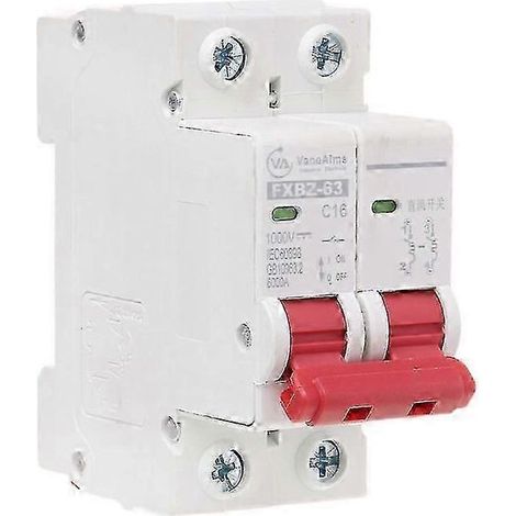 Disjoncteur miniature solaire 2P CC 1000 V 10 A/16 A/32 A/50 A/63 A pour applications photovoltaïques. (1/5)