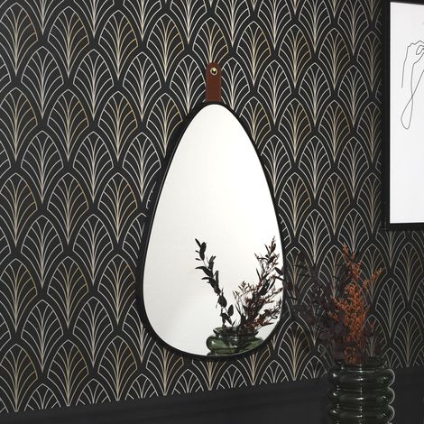 Miroir - HOME DECO FACTORY - Chicago - Design Contemporain - Noir (1/3)