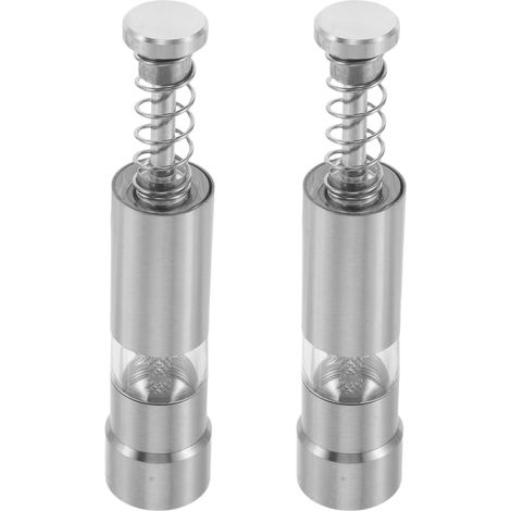 Lot de 2 Moulins à Poivre Manuels en Acier Inoxydable, Design et (1/5)