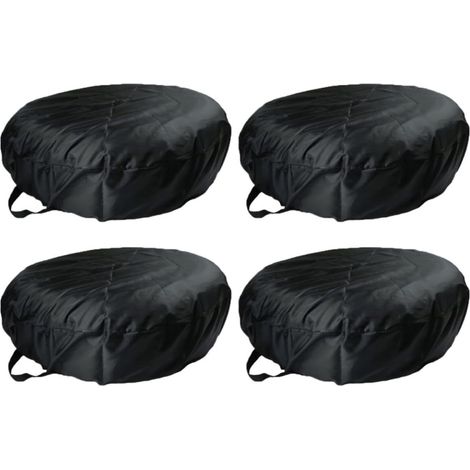 Housse de Pneu de Voiture Noire 4 Pièces Oxford Imperméable (1/5)