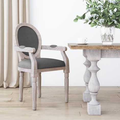Silla de comedor tela gris oscuro 54x56x96,5 cm vidaXL (1/5)