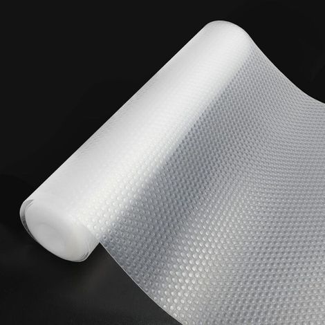 [JAMAIS UTILISÉ] Tapis Fond de Tiroir Antiderapant Non-adhésif, Tapis de Frigo Cuisine Antibactérien et Lavable Transparent, DIY Fond de Tiroir Antidérapant, EVA Plastique Protection 45200cm (1/4)