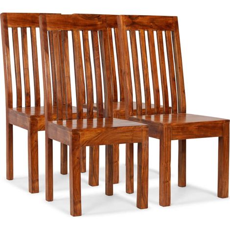 Chaises de salle à manger, lot de 4, bois massif, style moderne (1/5)