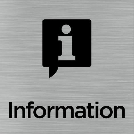 Pictogramme Information (Q1021).- Adhésif aspect aluminium brossé - (1/5)