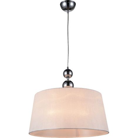 Suspension Candellux Clara chromée Ø45 abat-jour blanc E27