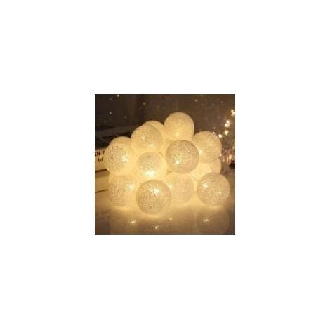 20 luci a LED in cotone, 300 cm, a batteria, per Natale, Halloween, compleanno, matrimonio, cameretta dei bambini, Natale [Classe energetica B] (1/5)