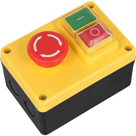 ZYWUOY Interrupteur électromagnétique à bouton 16A 250V Bouton Interrupteur pour scie à table et machines d’atelier Arrêt/Démarrage de la machine Utilisé dans les machines/équipements (1/5)
