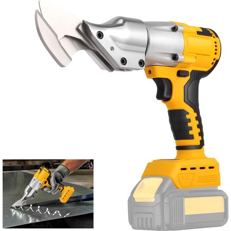 Cordless Electric Metal Scissors, Brushless Motor, Compatible with Dewalt 20V Battery, 360° Rotating Head, LED Light, Adjustable Speeds for Leather, Carpet, and Metal