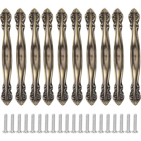 Lot de 10 poignées porte couleur bronze, en alliage zinc, pour (1/5)