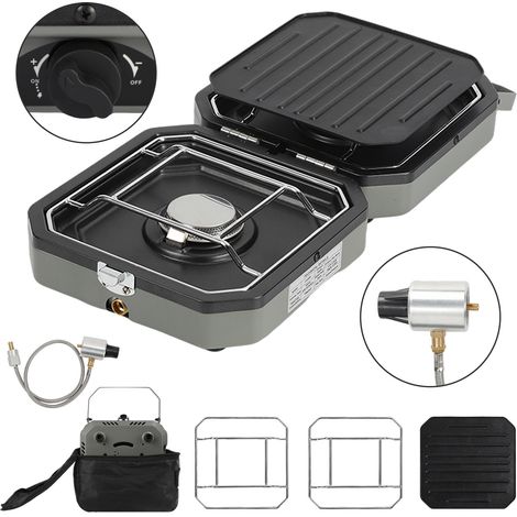 SWANEW Fornello a gas pieghevole Fornello da campeggio Cucina da campeggio 2 Multi Cook Cooker Gas Grill (1/5)