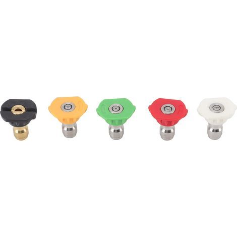 5 pièces buse de nettoyeur haute pression grand ventilateur forme nettoyeur haute pression buse conseils rinage Jet flux buse Kit 020 0.874mm/0.03in (1/5)
