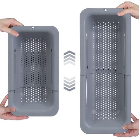 Passoire sur l'évier  Laver les légumes et les fruits, égoutter les pâtes cuites et les plats secs  Extensible  New Home Kitchen Essentials