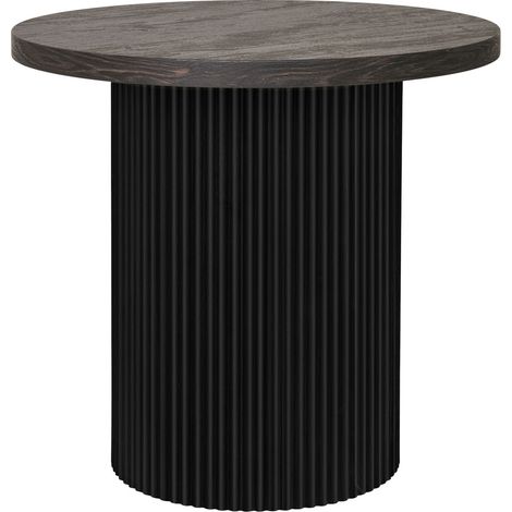 Tavolino d'appoggio Boavista marrone scuro con base a doghe ø48 cm