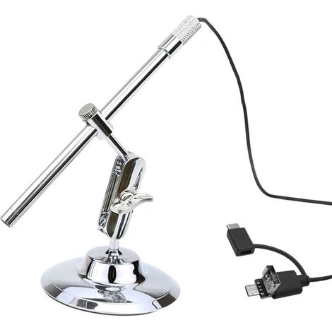 Tragbares digitales USB-Mikroskop, Inspektionslupe, wasserdichte Kamera (IP67), 8 eingebaute LEDs mit fortschrittlichem CMOS-Sensor, 10- bis 200-fache Vergrößerung, für Android-Smartphones, PCs und La