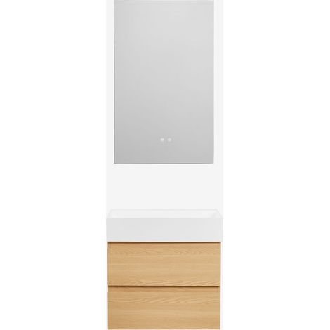 SKLUM Badezimmerset aus Holz und Eschenfurnier mit integriertem Waschbecken Ona (1/5)