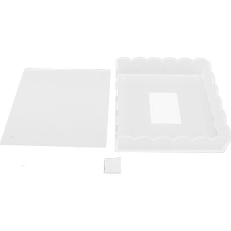 Plateau en acrylique transparent à bords festonnés avec base magnétique antidérapante pour présentation photos et desserts élégants (1/5)
