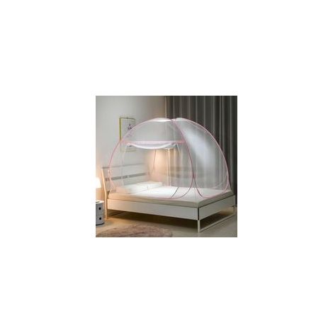 Lit à baldaquin porte simple avec fond portable voyage maison anti-moustique tente pliable pop-up filet lit autoportant enfants adulte camping filet tente (1/5)