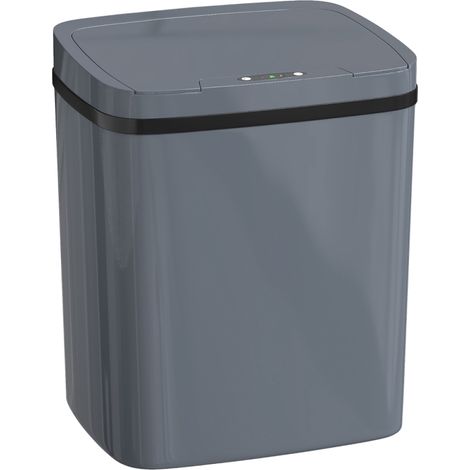 Poubelle Automatique 15L à Capteur Ouverture Sans Contact Poubelle Intelligente Compacte pour Cuisine Salle de Bain Grise (1/5)
