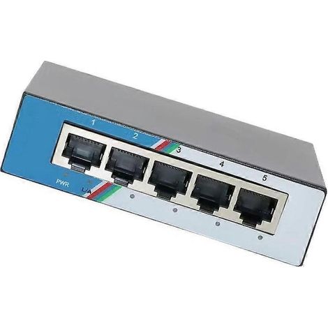 Répéteur/extenseur PoE 5 ports 100M, plug and play, compatible VLAN, NVR, caméra IP, point d'accès, connecteur standard américain (1/4)