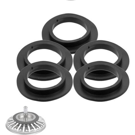 Lot de 5 joints d'étanchéité pour bonde de baignoire, lavabo, lavabo de salle de bain, joint à lèvre, joint en caoutchouc pour filtre à panier (1/4)