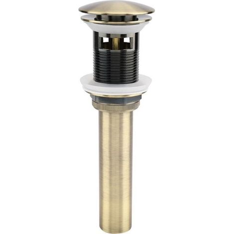 G1 1/4" Pop-up Retro Sink Plug Click-Clack Drain with Overflow in Bronzed Brass Universal Sink Drain Valve Basin Siphon - with Overflow (1/5)