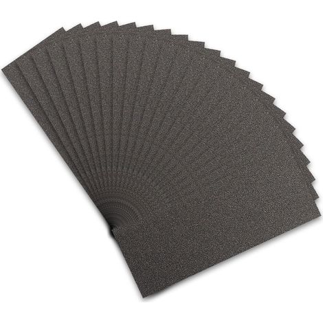 Papier de Verre, Papier Abrasif 150 Grains Utilisé pour polir le métal le bois les voiture, 21 Pièces Papier à Poncer 9x3,6 pouces (1/5)