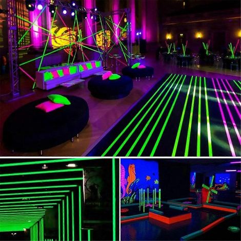 Rubans en coton, ruban néon pour fêtes, ruban de sécurité néon, ruban UV (1/5)