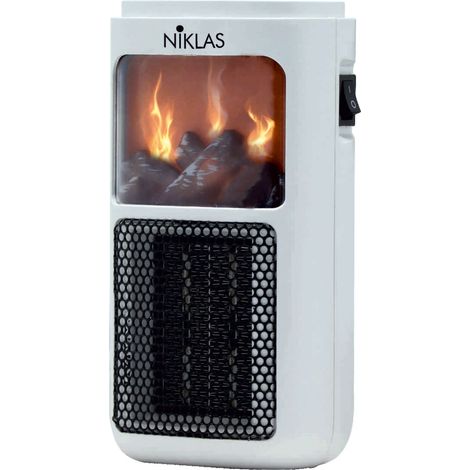 RADIATEUR SOUFFLANT NIKLAS AVEC PLUGIN PTC DISTRIBUTEUR CÉRAMIQUE FUEGO 400W 11x10xH19 cm