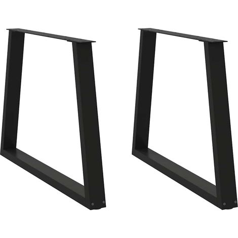 Lot de 2 pieds de table à manger en forme de V 90 x 73 cm adaptés bureau salon moderne en acier noir