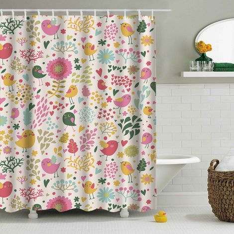 Rideau de douche 180 x 180 cm (Style 3) – Lavable en machine, polyester épais