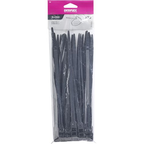 DEBFLEX - COLLIER AUTOBLOCANT 9X260 MM NOIR SACHET DE 25 - 709032