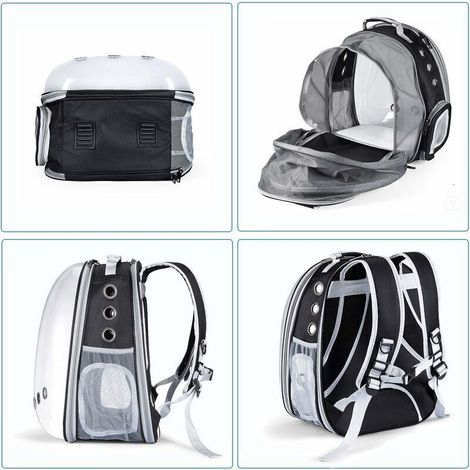 Sac à Dos Chat Chien - Sac Transport Transparent pour Chat et Chien, Extensible, Portable pour Voiture, Shopping, etc. (1/3)