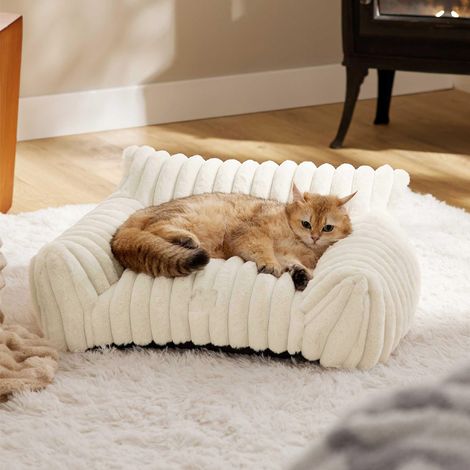Canapé-lit pour chat, mignon et confortable, idéal pour les chats et chiens de petite, moyenne et grande taille. Revêtement antidérapant et lavable.