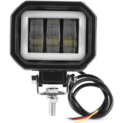 Lampe de travail LED 3,5 pouces 6000K 30W étanche carrée Angel Eyes pour voiture, quad, bateau, véhicule tout-terrain (lumière blanche froide) (1/5)