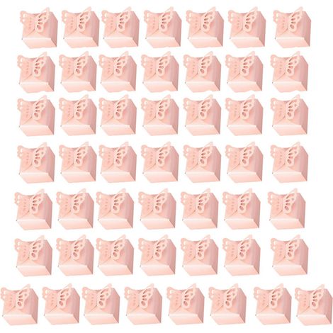 50 Boîtes à Papillons Roses - Boîtes Cadeaux Papillons Fête Déco Mariage Anniversaire (1/5)